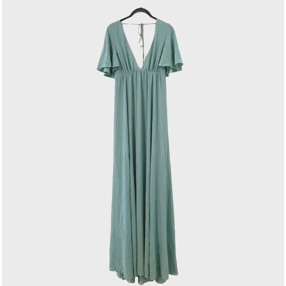 Show Me Your Mumu Faye Flutter Maxi Dress‎ S Sage Seafoam Bridesmaid Formal